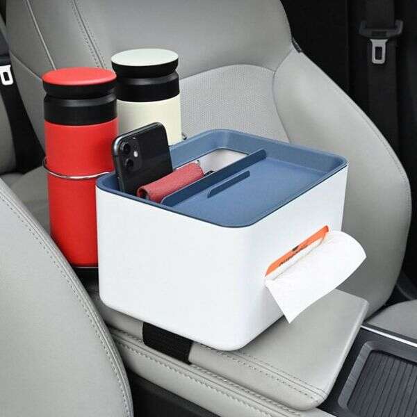 CarHold - kutija za odlaganje za auto s držačima za čaše za čist i uredan automobil.