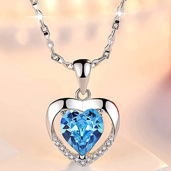 Blue Bay ženska ogrlica s cirkonima i motivom plavog srca