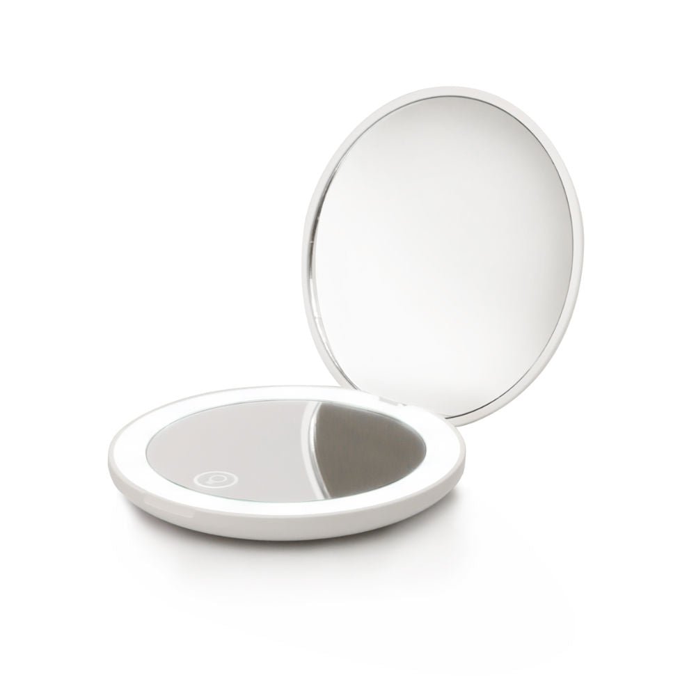 Bijelo Labor Pro prijenosno ogledalo za make-up za žene s LED osvjetljenjem.